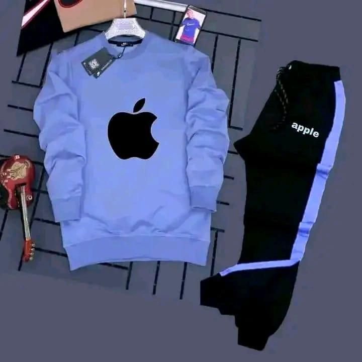 Apple Graphic Sweatsuit Two-Piece Tracksuit Set